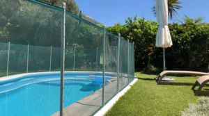 swimming pool with safety fence